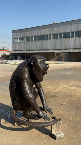 Bronzeskulptur Affe, naturalistisch, Höhe 75 cm, Ansicht 4