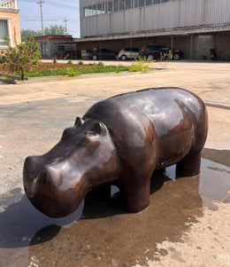 Bronzeskulptur Nilpferd, Länge 120 cm, Ansicht 1