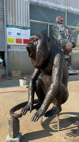Bronzeskulptur Affe, naturalistisch, Höhe 75 cm, Ansicht 2