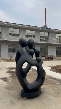 Bronzeskulptur Figurengruppe, fünf Feiernde, Höhe 200 cm, Ansicht 4
