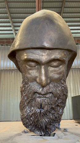 Bronzeskulptur Mönchsfigur mit Stab, Höhe 500 cm, Ansicht 4