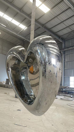 Edelstahlskulptur Herz, spiegelpoliert, Höhe 200 cm, Ansicht 2