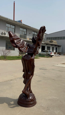 Bronzeskulptur Engelsmädchen mit Rosenkranz, Höhe 200 cm, Ansicht 3