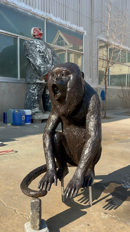 Bronzeskulptur Affe, naturalistisch, Höhe 75 cm, Ansicht 5