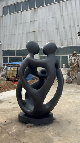 Bronzeskulptur Figurengruppe, fünf Feiernde, Höhe 200 cm, Ansicht 3
