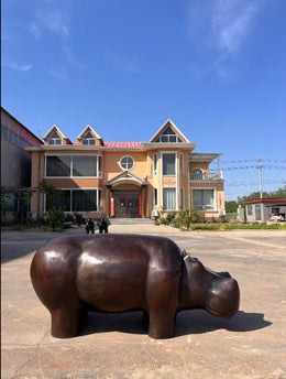 Bronzeskulptur Nilpferd, Länge 120 cm, Ansicht 2