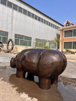 Bronzeskulptur Nilpferd, Länge 120 cm, Ansicht 5