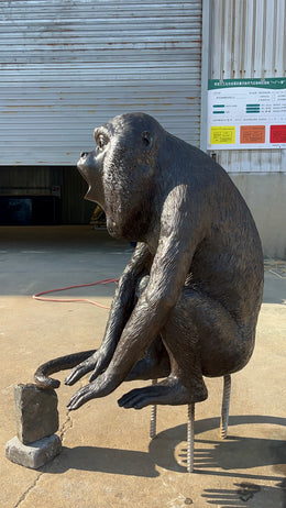 Bronzeskulptur Affe, naturalistisch, Höhe 75 cm, Ansicht 3