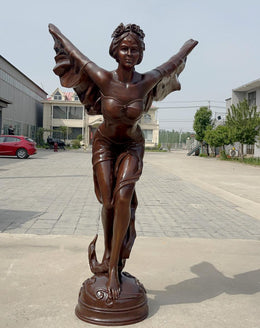 Bronzeskulptur Engelsmädchen mit Rosenkranz, Höhe 200 cm, Ansicht 1