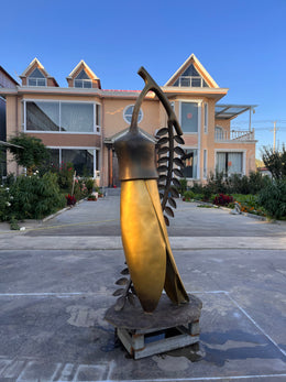 Bronzeskulptur Kowhai-Blüte, Höhe 160 cm, Ansicht 4