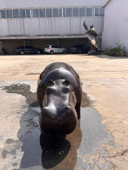 Bronzeskulptur Nilpferd, Länge 120 cm, Ansicht 4