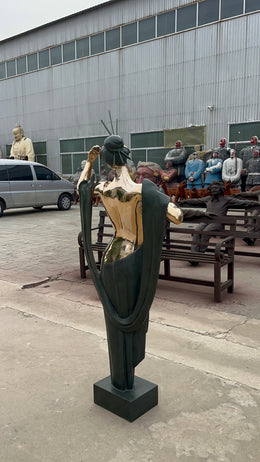 Bronzeskulptur Tänzerin mit Kopfschmuck, Höhe 160 cm, Ansicht 3