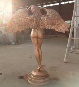 Bronzeskulptur Engel mit ausgebreiteten Schwingen, vergoldet, Höhe 175 cm, Ansicht 2