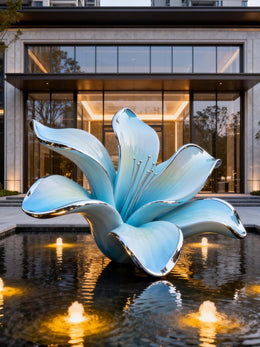 Edelstahlskulptur Lilie, Ansicht 3