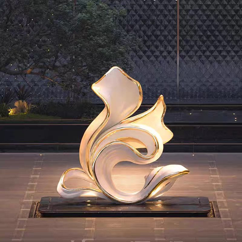 Edelstahlskulptur Blütenband