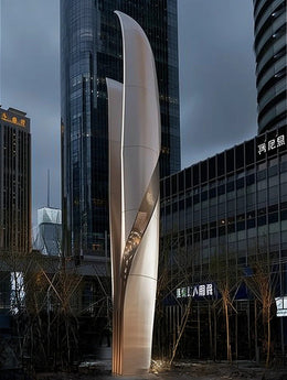 Edelstahlstele, gewölbt, Ansicht 1