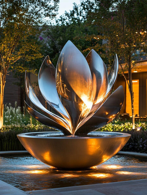 Edelstahlskulptur Lotusblüte