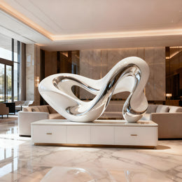 Edelstahlskulptur Windung für das Foyer, Ansicht 1