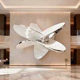 Edelstahlskulptur Windung für das Foyer, Ansicht 2