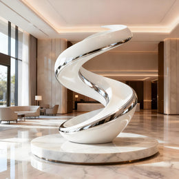 Edelstahlskulptur Windung für das Foyer, Ansicht 3