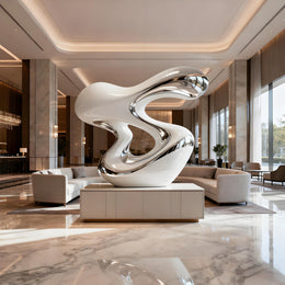 Edelstahlskulptur Windung für das Foyer, Ansicht 4