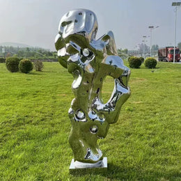 Edelstahlskulptur Felsform, durchbrochen, Ansicht 2