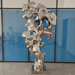 Edelstahlskulptur Felsform, durchbrochen, Ansicht 3