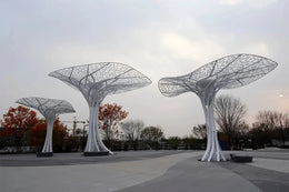 Edelstahl-Baumpergola, durchbrochene Krone, Ansicht 3