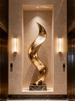 Edelstahlskulptur Windung für die Lobby, Ansicht 3