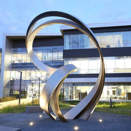 Edelstahlskulptur Bogenpaar, Ansicht 1