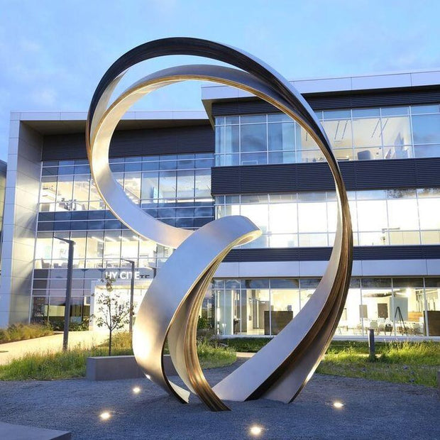 Edelstahlskulptur Bogenpaar
