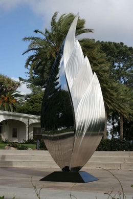 Edelstahlskulptur Bogenpaar, Ansicht 2