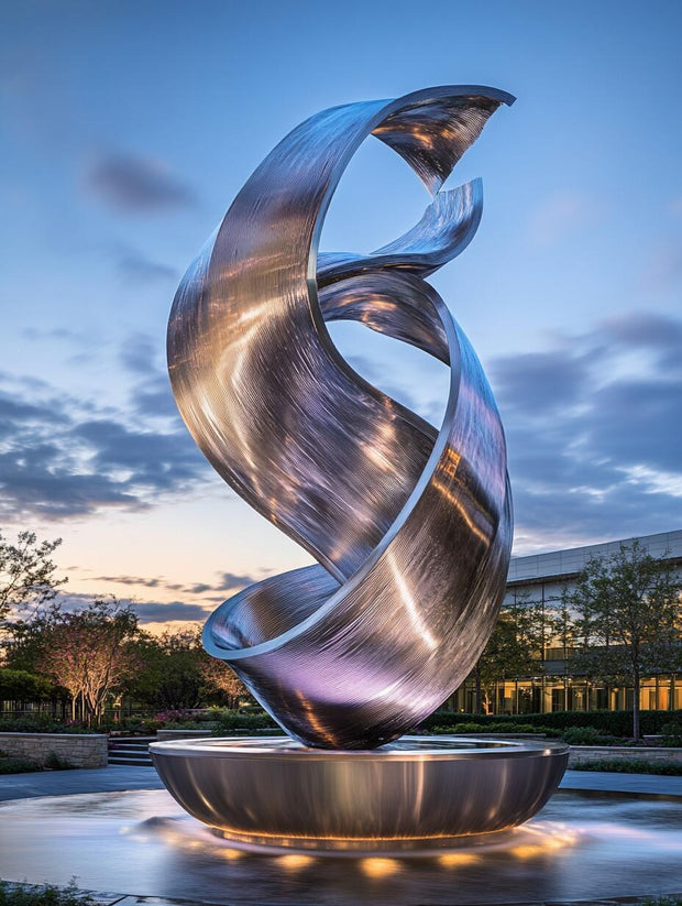 Edelstahlskulptur Flammenband