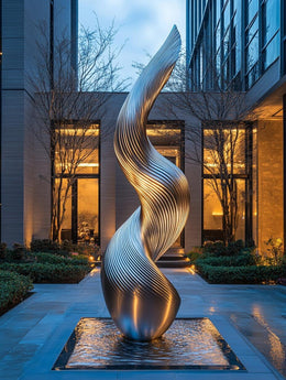 Edelstahlskulptur Flammenband, Ansicht 3