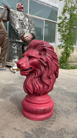 Bronzeskulptur Löwenkopf, Höhe 170 cm, Ansicht 5