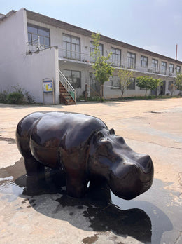 Bronzeskulptur Nilpferd, Länge 120 cm, Ansicht 3