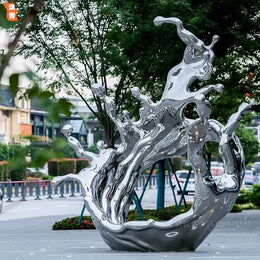 Edelstahlskulptur Wasserspritzer, Ansicht 1