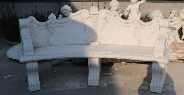 Marmorbank geschwungen, L 240 cm