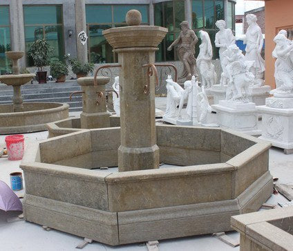 Antikbrunnen Travertin, H 200 x Ø 260 cm