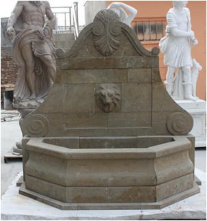Antik-Wandbrunnen Travertin, H 180 x L 180 cm
