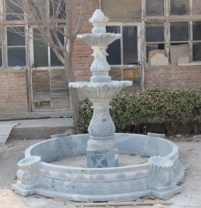 Marmorbrunnen dreistufig, Ø 305 x H 218 cm