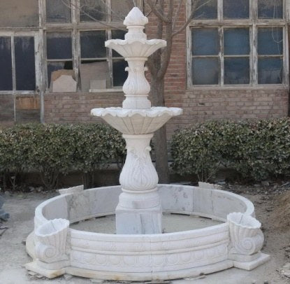 Marmorbrunnen dreistufig, Ø 245 x H 210 cm