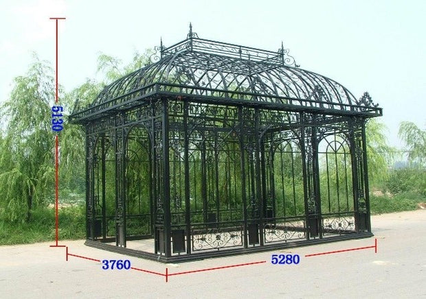Orangerie aus Schmiedeeisen und Glas, 528 x 376 cm