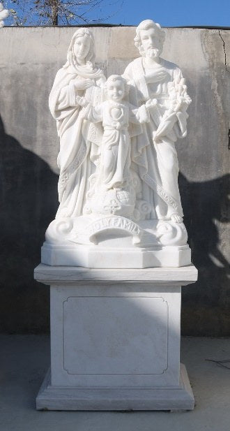 Marmor-Figurengruppe Heilige Familie, H 125 cm