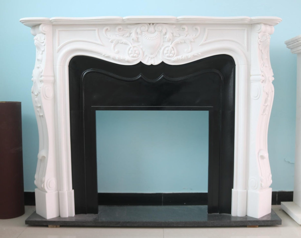 Kaminumrandung Beijing White, Rokoko, 150 x 120 cm