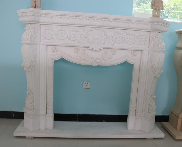 Kaminumrandung Beijing White, Barock, 160 x 126 cm